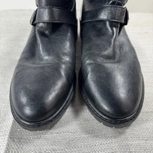 Stuart Weitzman Leather Moto Boots - 8.5 - Picture 2 of 8